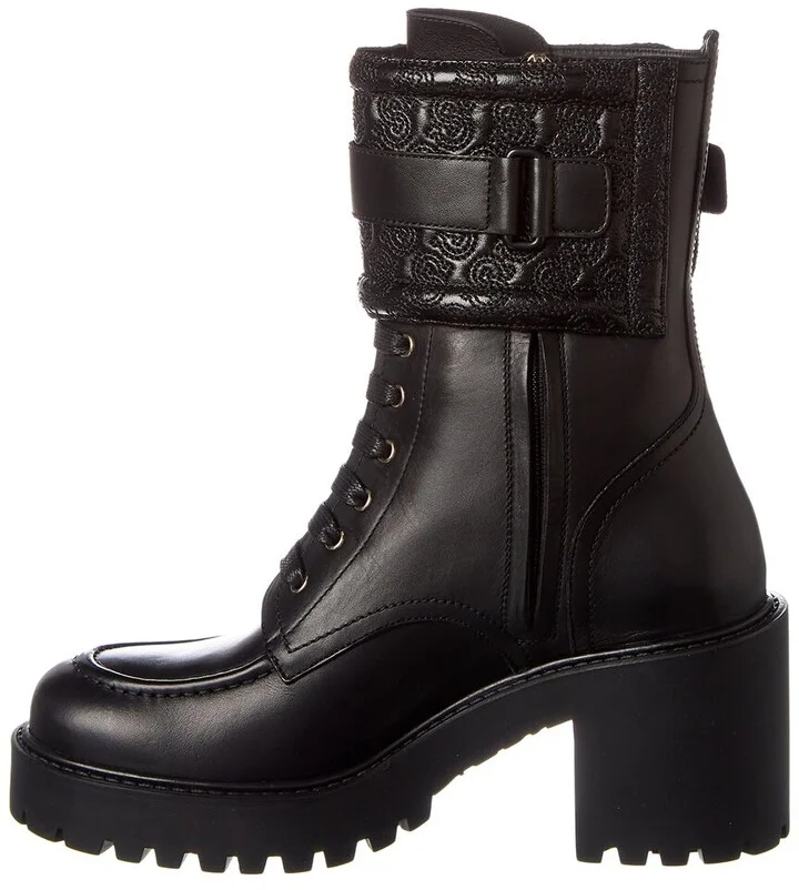 Ferragamo Shiraz Leather Combat Boot - Image 2