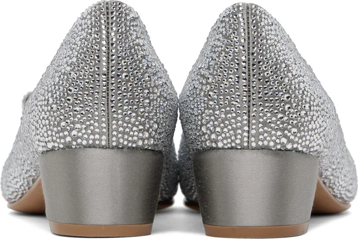 Ferragamo Silver Vara Bow Heels - Image 2