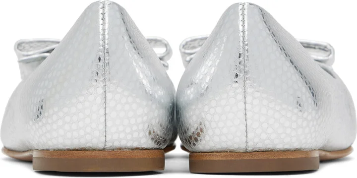 Ferragamo Silver Varina Ballerina Flats - Image 2