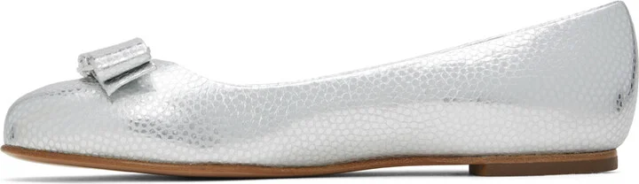 Ferragamo Silver Varina Ballerina Flats - Image 3