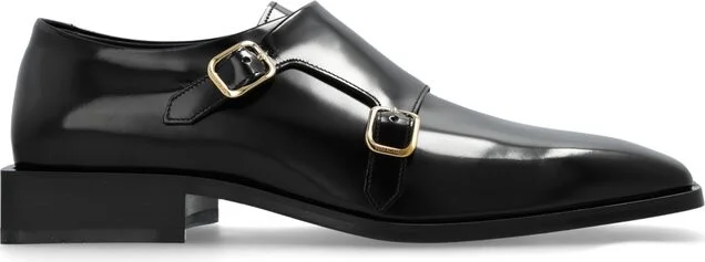 Ferragamo Square-Toe Double Buckled Loafers