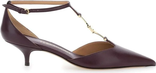 Ferragamo T-Strap Pointed-Toe Pumps