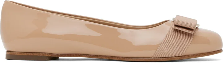 Ferragamo Tan Varina Ballerina Flats