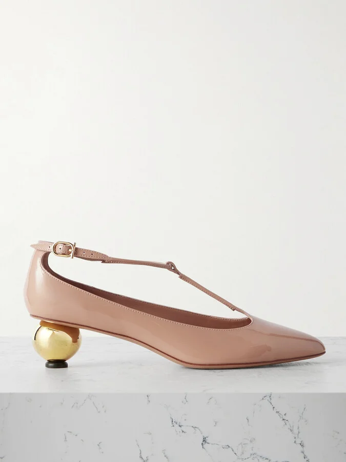 Ferragamo - Tania Patent-leather Mary Jane Pumps - Neutrals