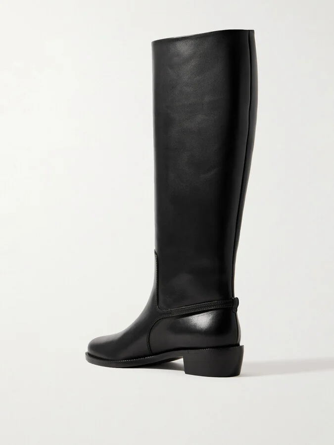 Ferragamo - Therma Embellished Leather Knee Boots - Black - Image 2