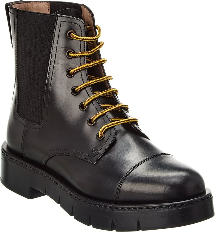 Ferragamo Tolk Leather Combat Boot