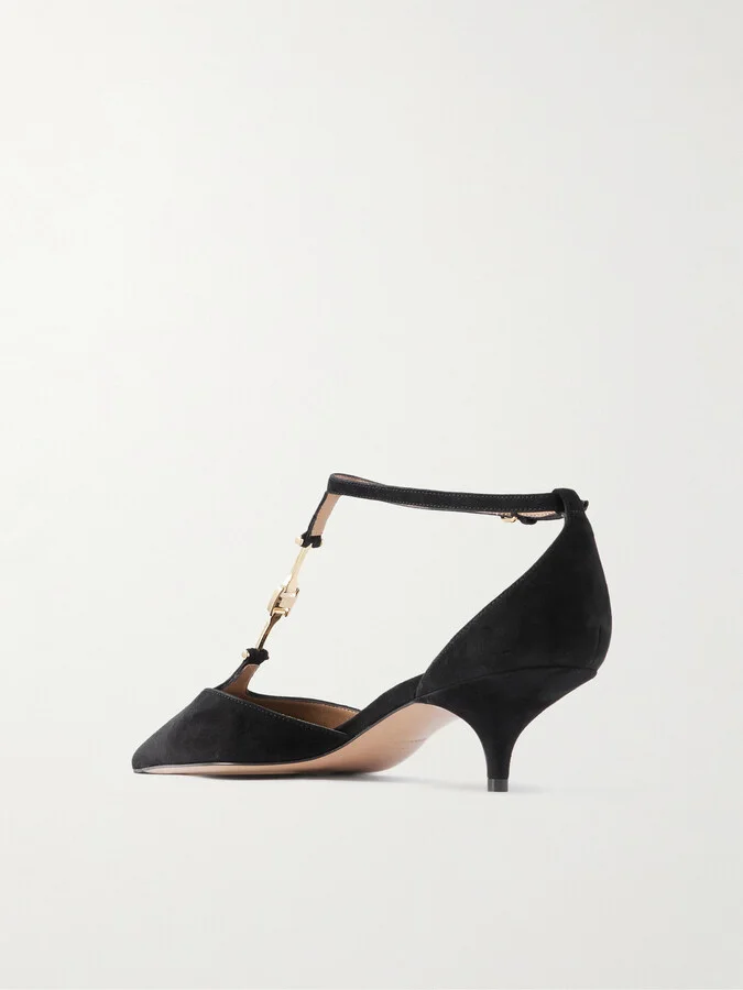 Ferragamo - Traci Embellished Suede Pumps - Black - Image 3