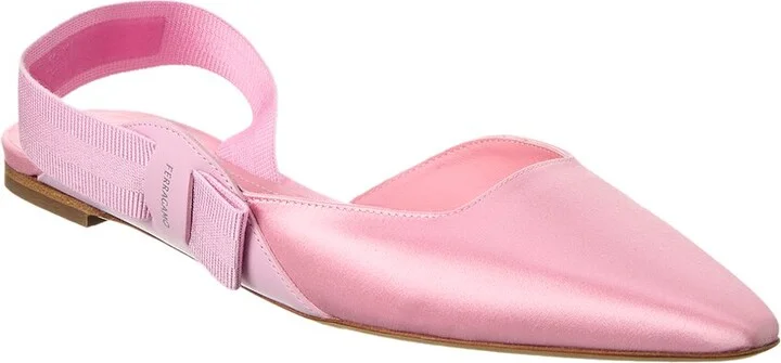 Ferragamo Vania Satin Slingback Flat