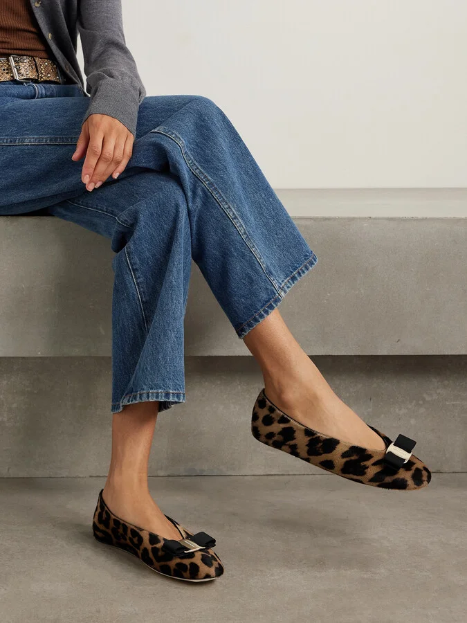 Ferragamo - Vanna Leopard-print Calf Hair Ballet Flats - Animal print - Image 2