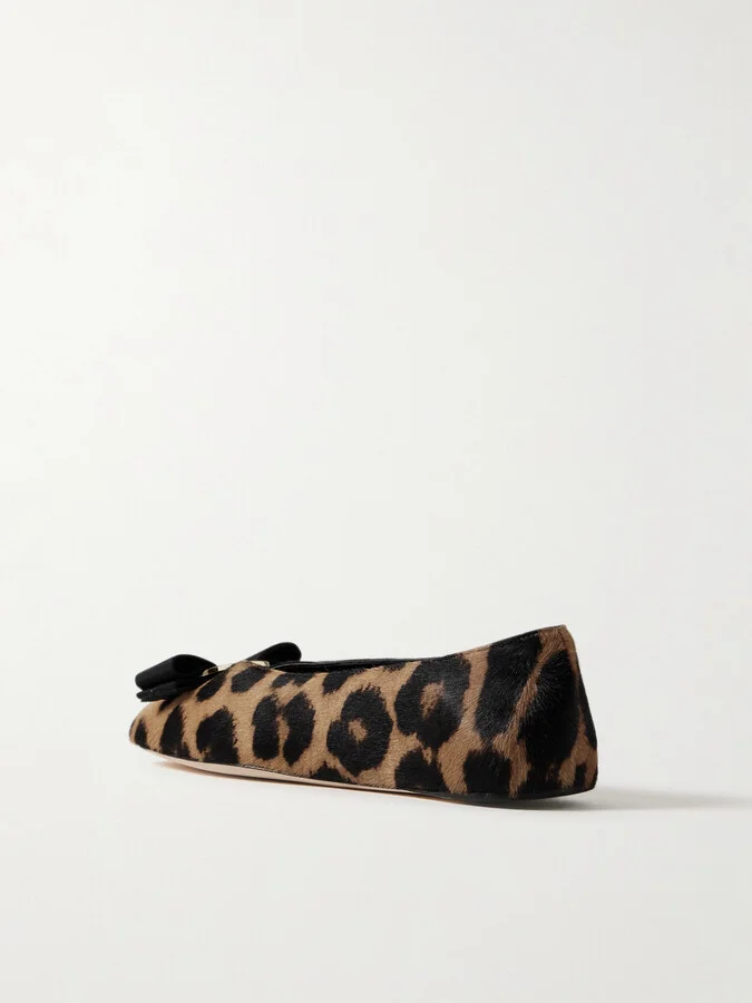 Ferragamo - Vanna Leopard-print Calf Hair Ballet Flats - Animal print - Image 3