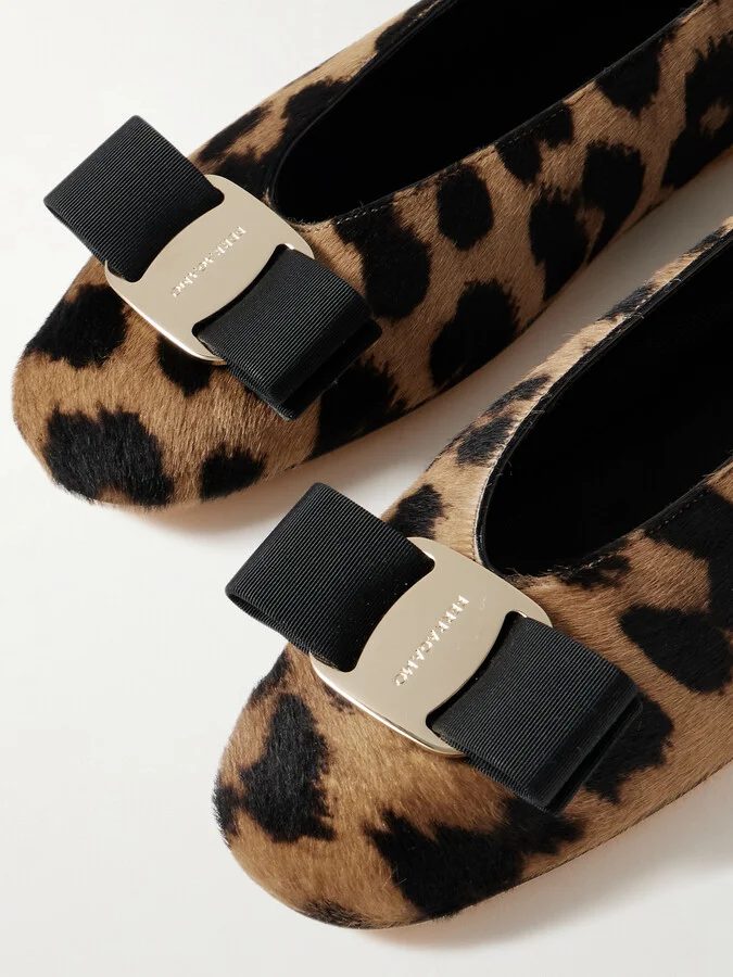 Ferragamo - Vanna Leopard-print Calf Hair Ballet Flats - Animal print - Image 4