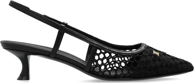 Ferragamo Vara-Appliqué Pointed-Toe Slingback Pumps