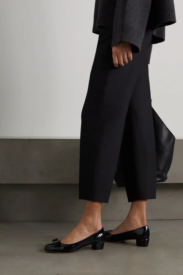 Ferragamo - Vara Bow-embellished Patent-leather Pumps - Black - Image 2