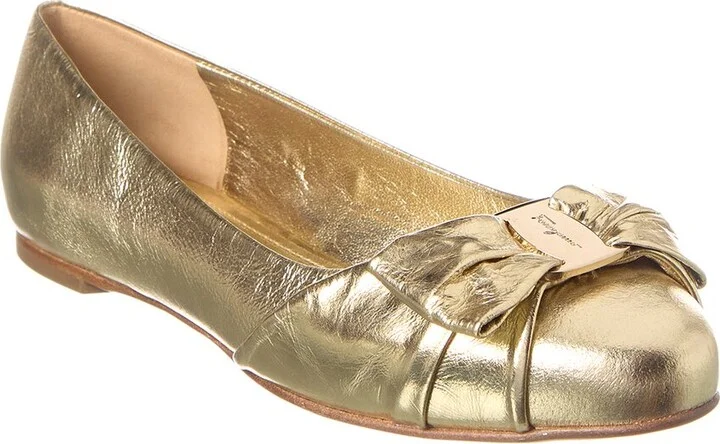 Ferragamo Vara Bow Leather Flat