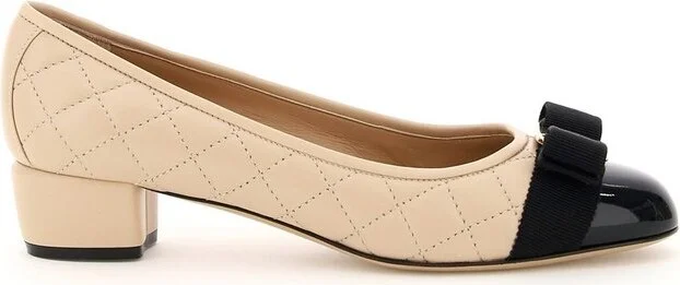 Ferragamo Vara Bow Quilted Pumps
