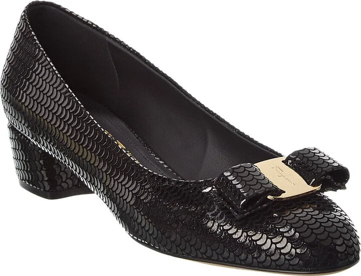 Ferragamo Vara Bow Suede Pump