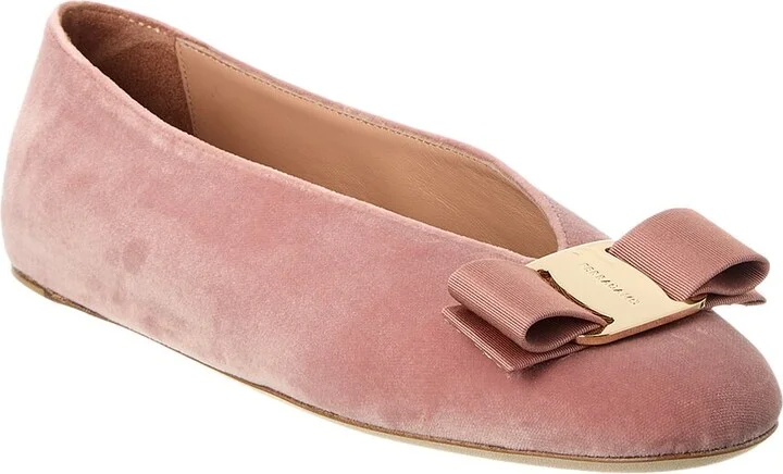 Ferragamo Vara Bow Velvet Flat