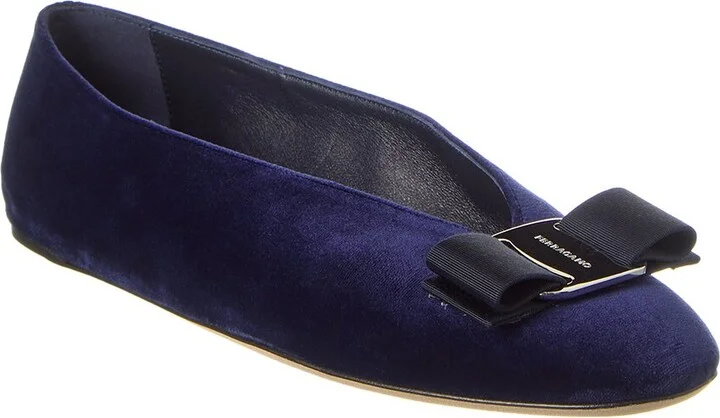 Ferragamo Vara Bow Velvet Flat