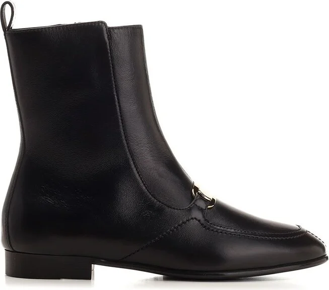 Ferragamo Vara Buckle Ankle Boots