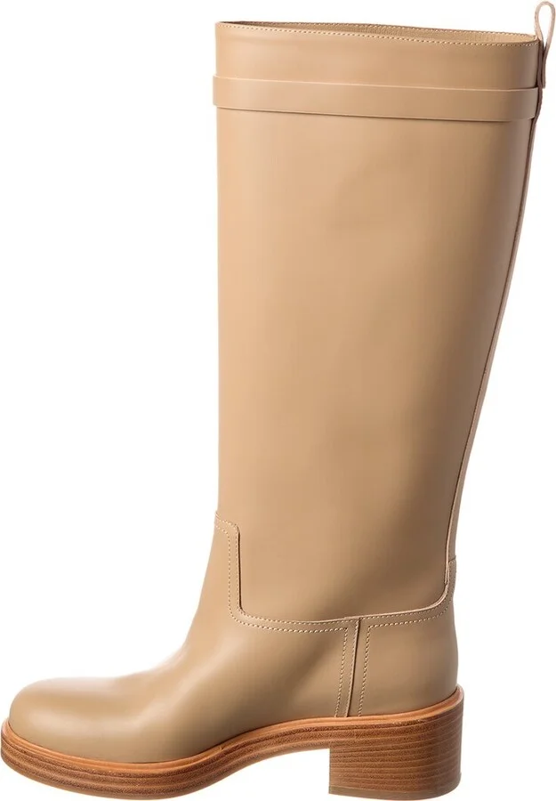 Ferragamo Vara Chain Leather Knee-High Boot - Image 2