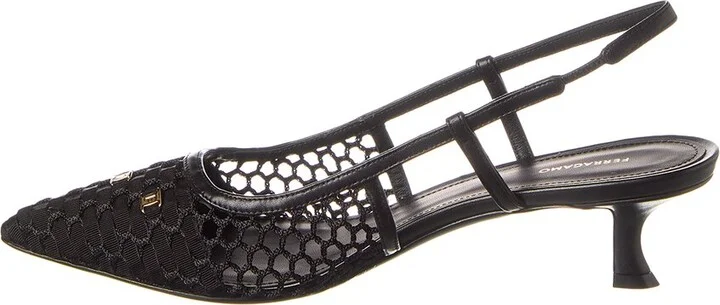 Ferragamo Vara Chain Mesh & Leather Slingback Pump - Image 2