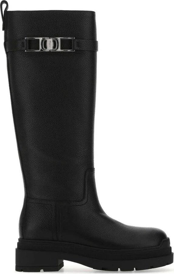 Ferragamo Vara Knee-High Zipped Boots