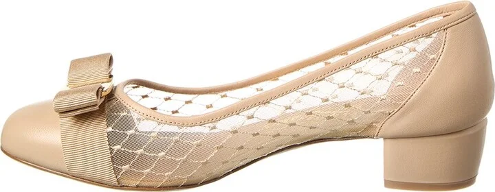 Ferragamo Vara Mesh & Leather Pump - Image 2