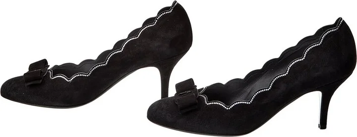 Ferragamo Vara Studded Suede Pump (Authentic Pre-Loved) - Image 2