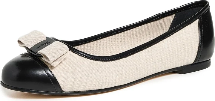 FERRAGAMO Vara Woven Ballet Flats