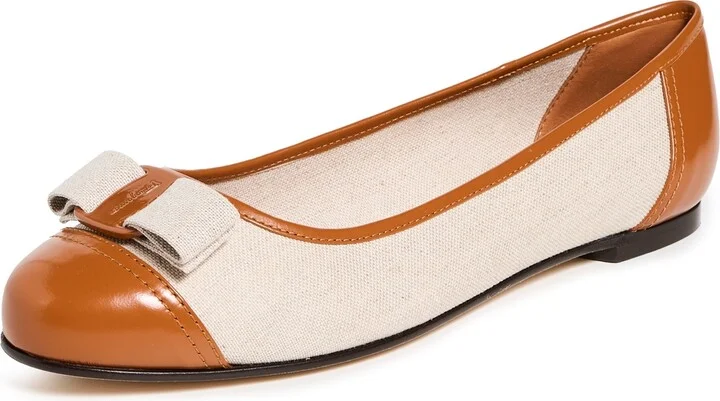 FERRAGAMO Vara Woven Ballet Flats