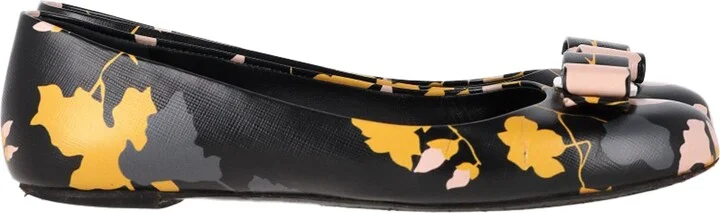 Ferragamo Varina Ballet Flats in Floral Print Leather