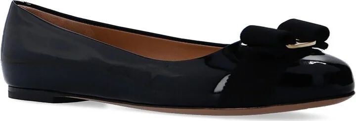 Ferragamo Varina Leather Ballerina Flat