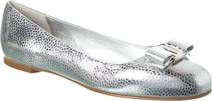 Ferragamo Varina Leather Ballet Flat