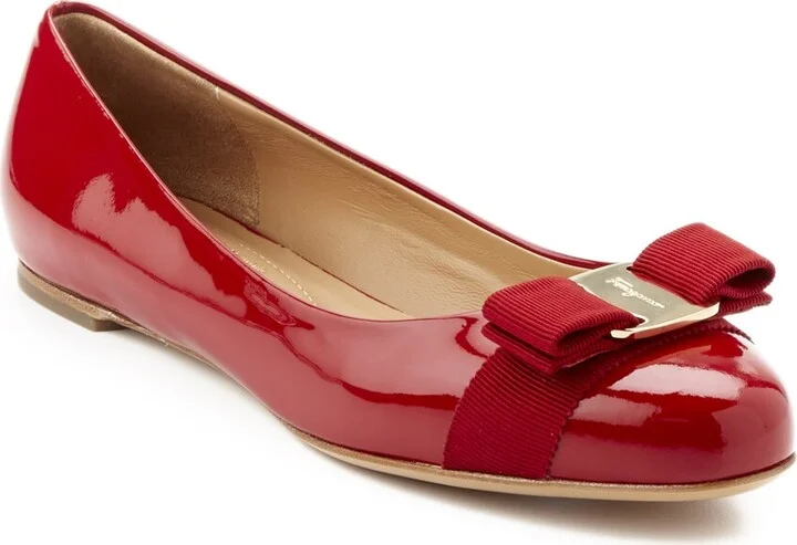 Ferragamo Varina Patent Ballet Flat