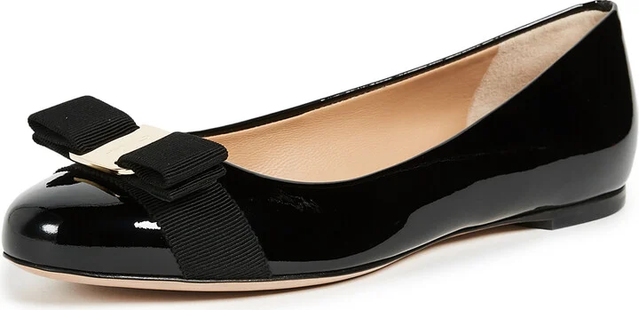 FERRAGAMO Varina Patent Flats
