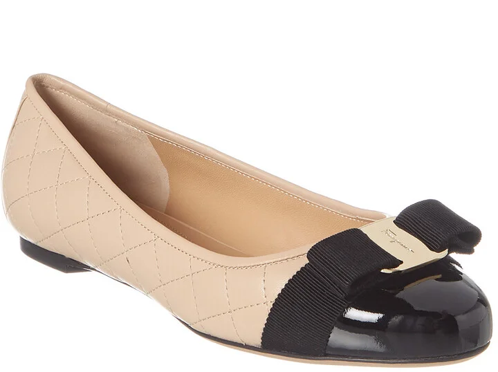 Ferragamo Varina Quilted Leather Ballet Flat