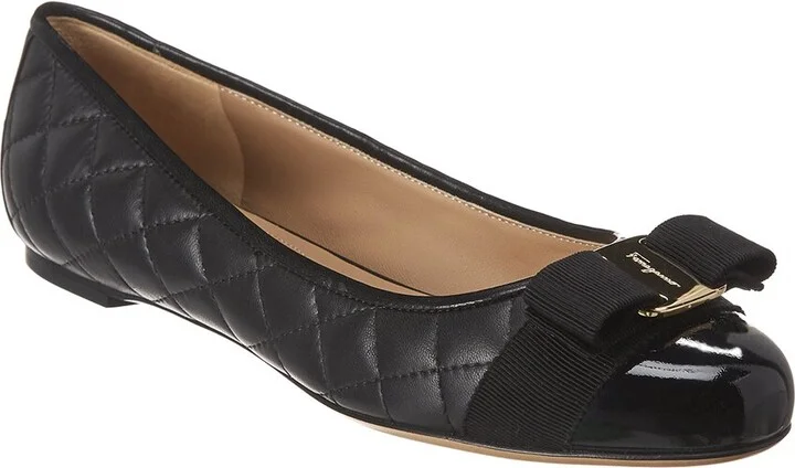Ferragamo Varina Quilted Leather Ballet Flat