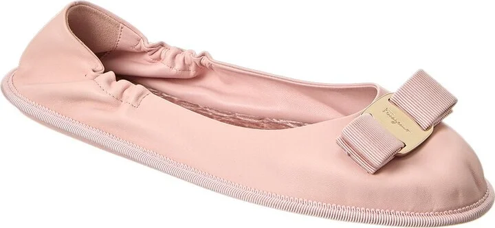 Ferragamo Varina Voy Leather Ballet Flat