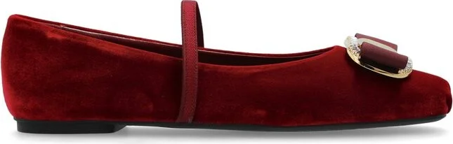 Ferragamo Velvet Ballet Flats