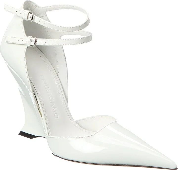 Ferragamo Vidya Patent Wedge Pump