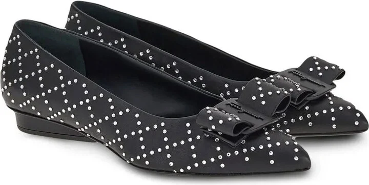 Ferragamo Viva Rhinestone-Embellished Ballet Flats