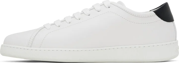 Ferragamo White Double Gancini Sneakers - Image 3