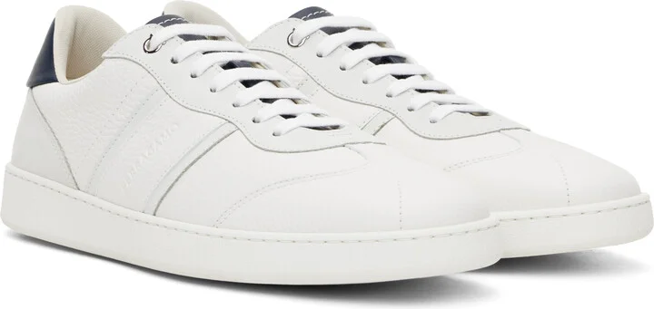 Ferragamo White Low Top Signature Sneakers - Image 4