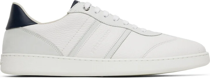 Ferragamo White Low Top Signature Sneakers