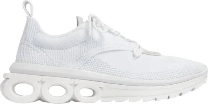 Ferragamo White Nima Technical Knit Running Sneakers