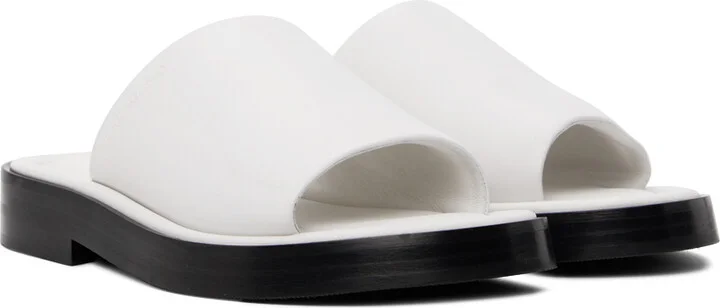 Ferragamo White Single-Band Sandals - Image 4