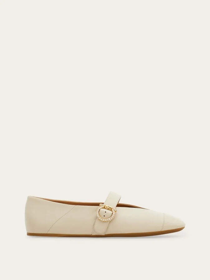 Ferragamo Women Bridal - Gancini ballet flat White