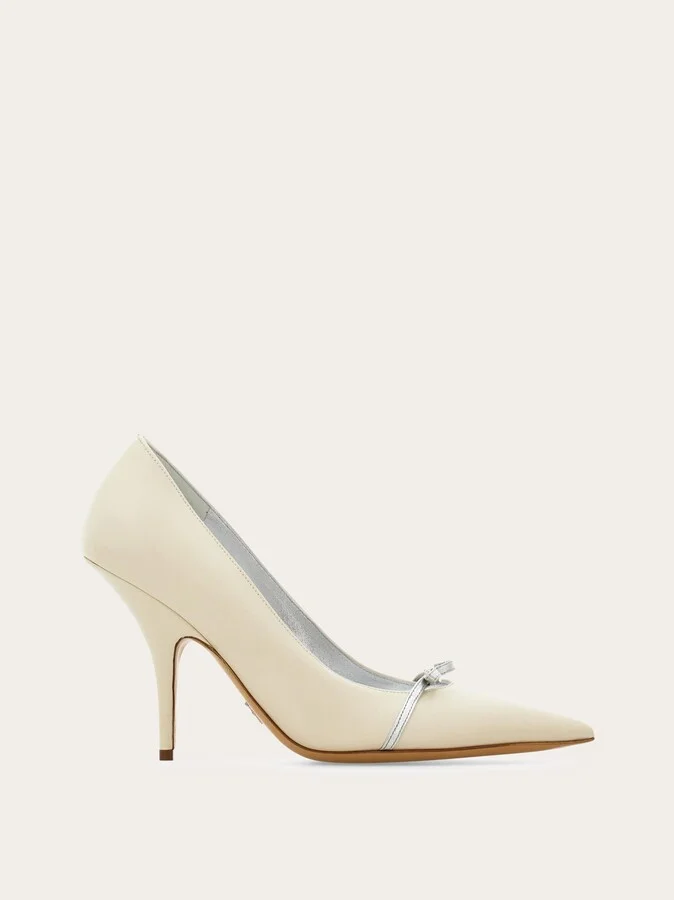 Ferragamo Women Bridal - Mini bow pump White