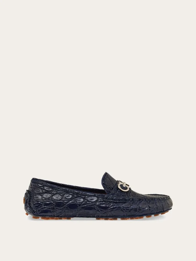 Ferragamo Women Driver with Gancini ornament Blue