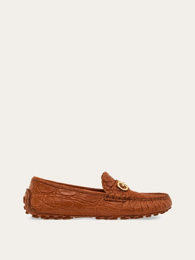 Ferragamo Women Driver with Gancini ornament Brown